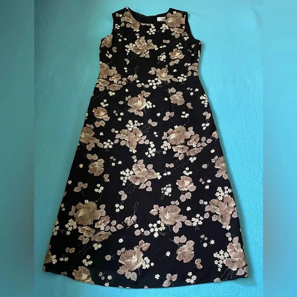 TALBOTS Petites maxi floral tank style dress fully lined cottagecore NEW size 2 - Picture 2 of 11